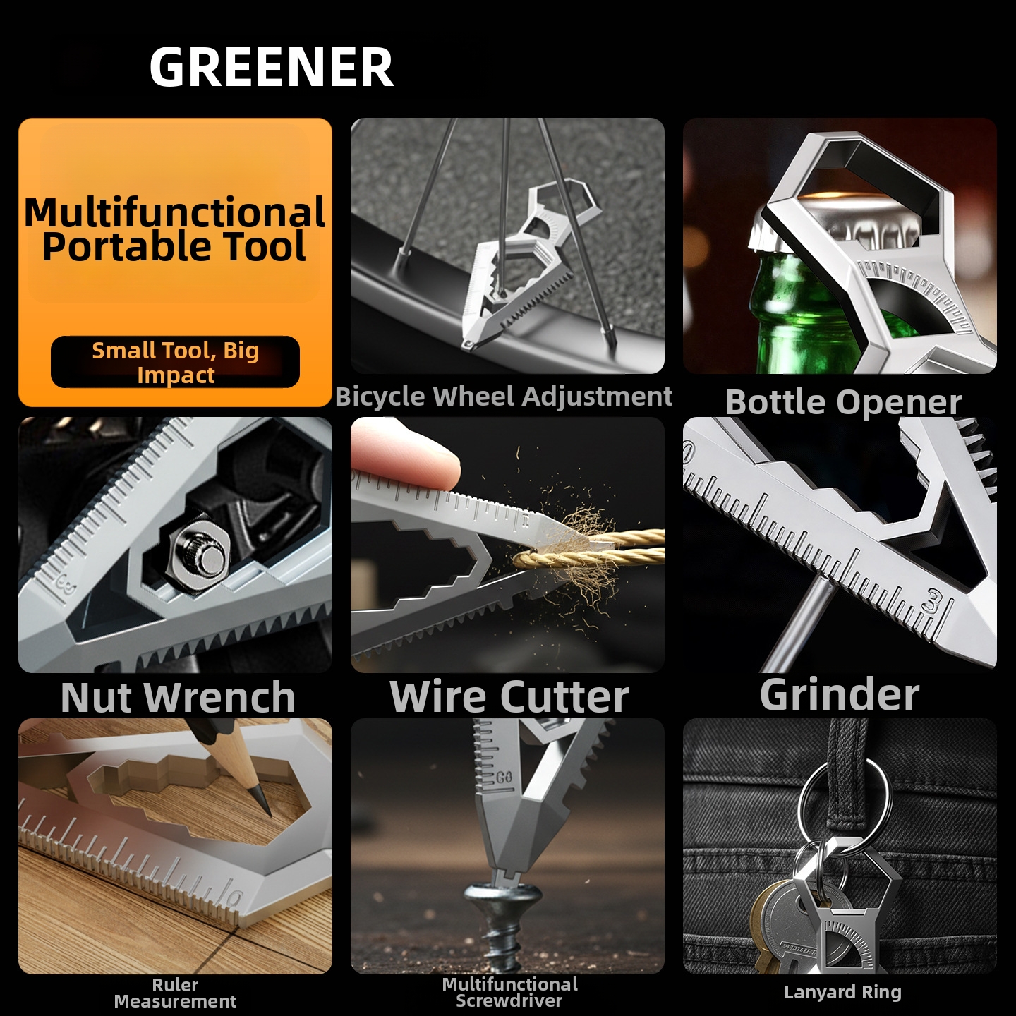 GREENER EDC Keychain Multi Too - Appendix Carry Edc avis et prix